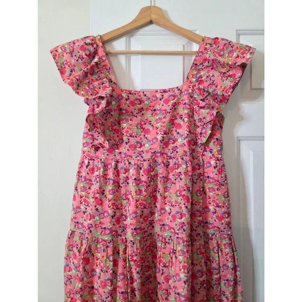 CROSBY BY MOLLIE BURCH Eloise Tie Midi Dress - Pink M $286